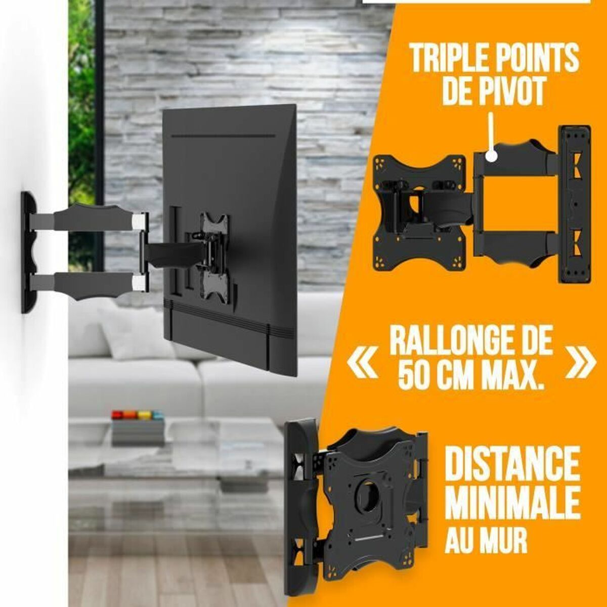 TV laikiklis Nanook Full Motion Tilt 43" 19"